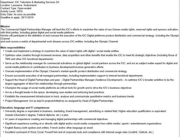 Commercial Digital Partnerships Manager