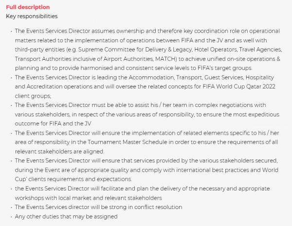 Events Services Director