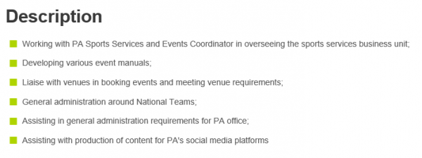 Sports Services Internship